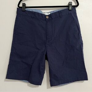 Five Four Blue Flat Front Shorts Classic Fit Linen Blend Men’s Size 34